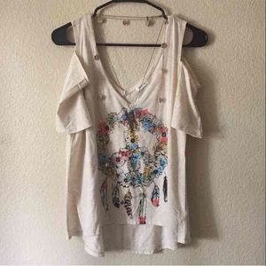 Dream catcher cold shoulder shirt